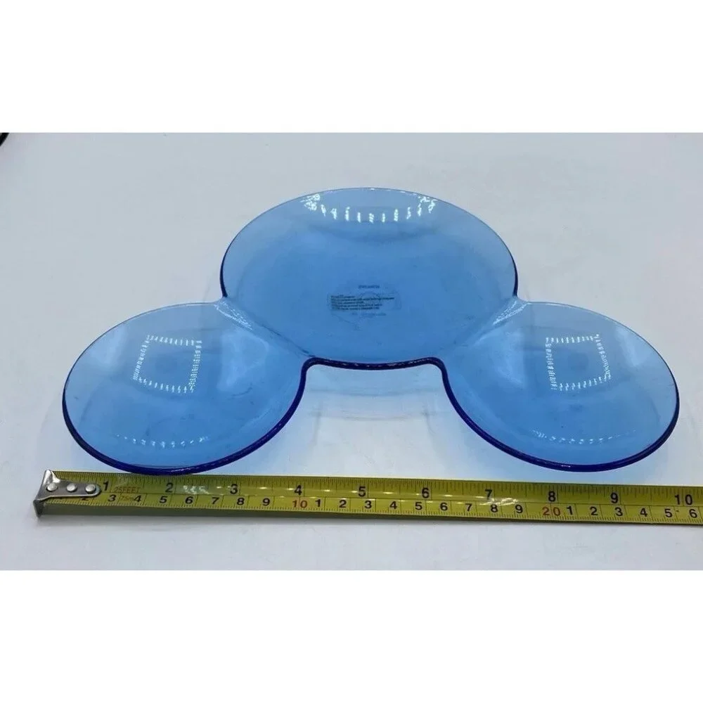 Vintage Disney Serving Plate Dish Blue Plastic Mickey Mouse Shaped Taiwan Retro
